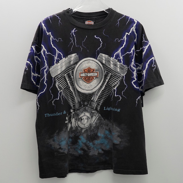 Harley Davidson " Thunder & Lightning Black/purple " Original Tag XL 【A11-151】