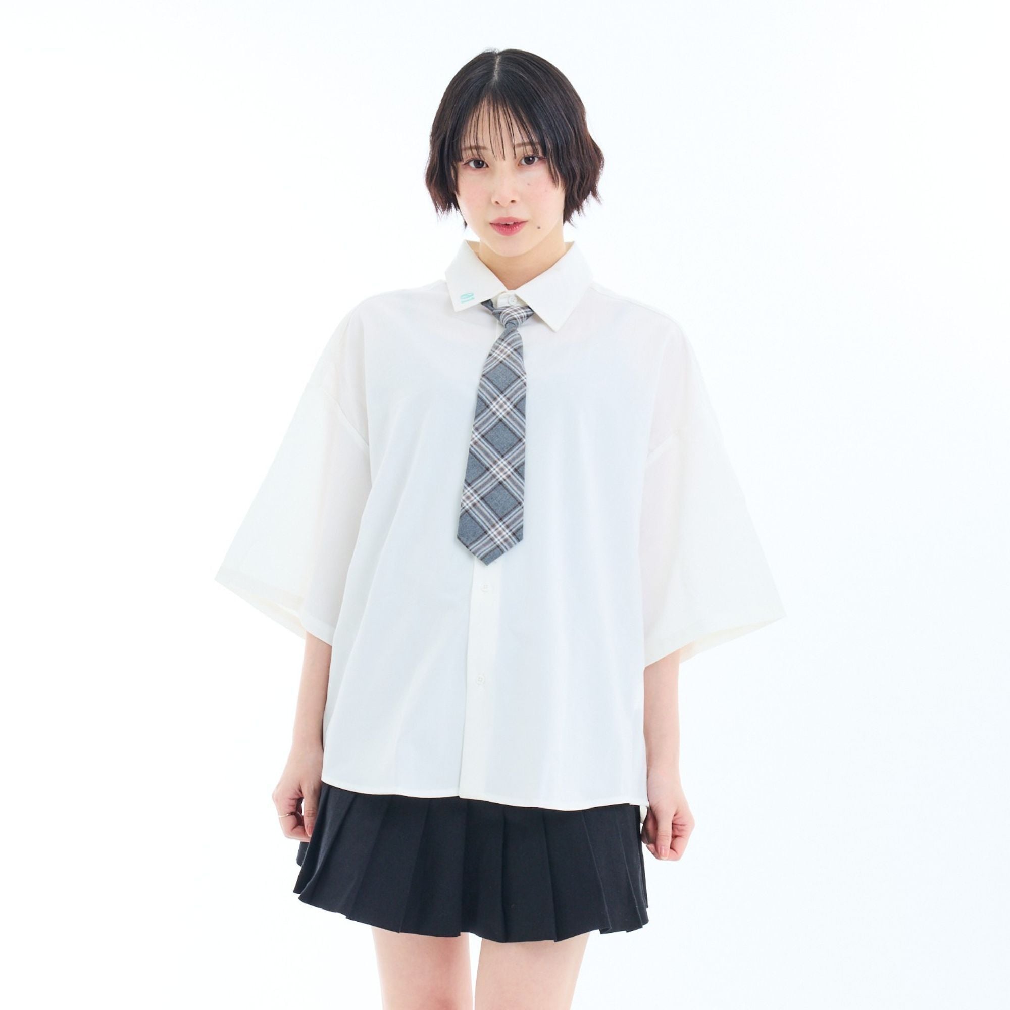 【未着用】3着　徳島科学技術高校　半袖シャツ　170A 初音ミク ビッグシルエット半袖シャツ | echo