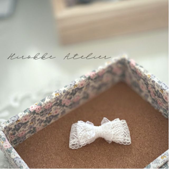 受注製作　White lace barrette   送料込み 【hirokke made】