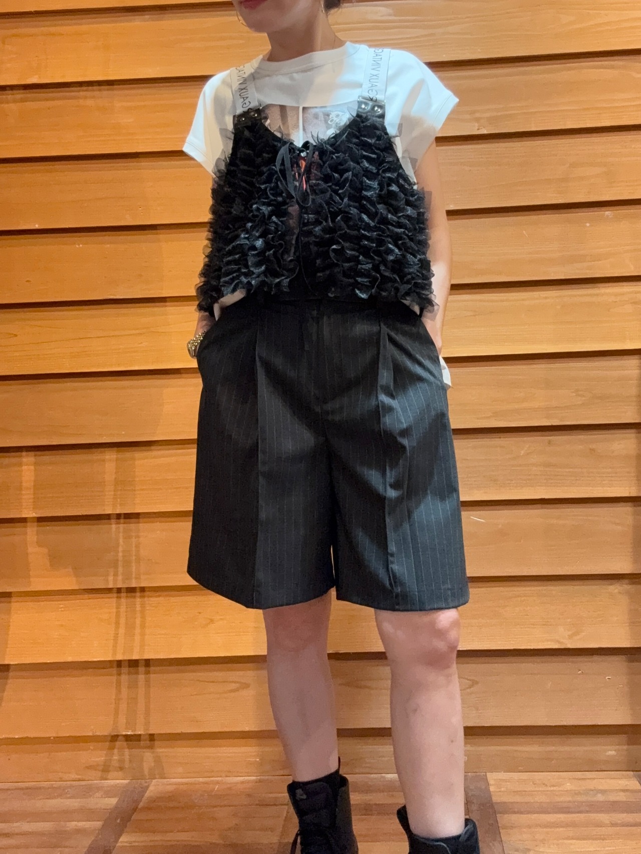 マルゴビンテージ MARGAUX VINTAGE ピンストライプハーフパンツ