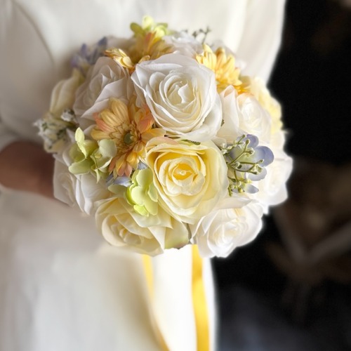 黄色ガーベラ×黄色バララウンドブーケ☆