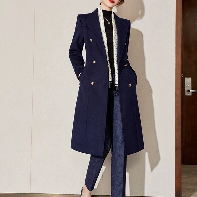 ダブルボタンテーラードロングコート ◆２col YH9733