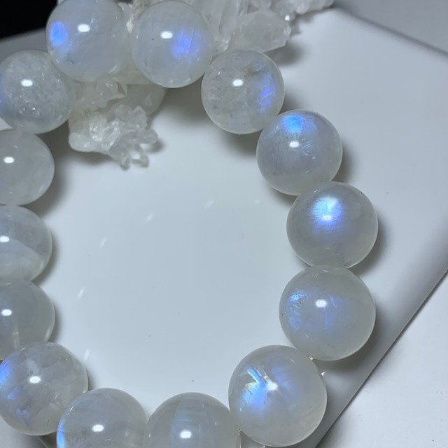 希少な大玉！全粒ブルーシラー♪ホワイトラブラドライト ブレスレット