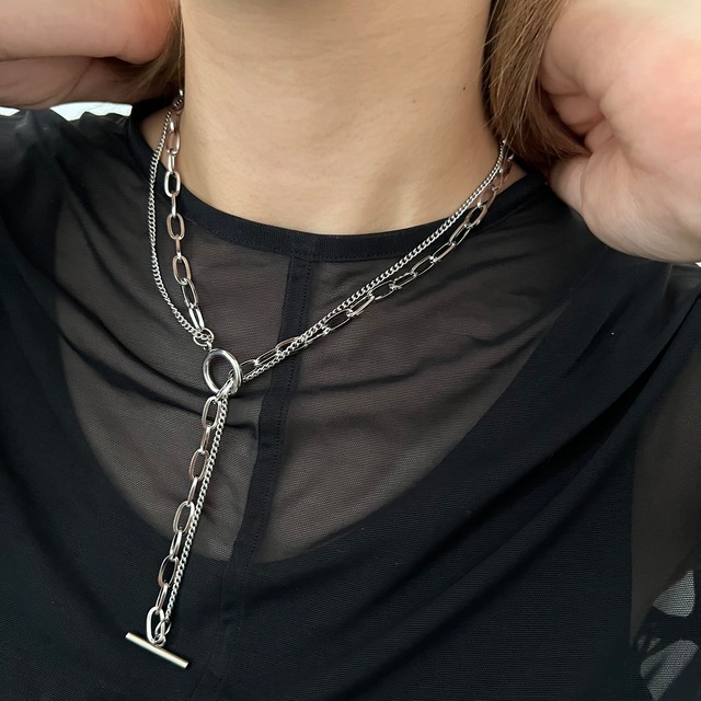 316L double chain 3WAY necklace