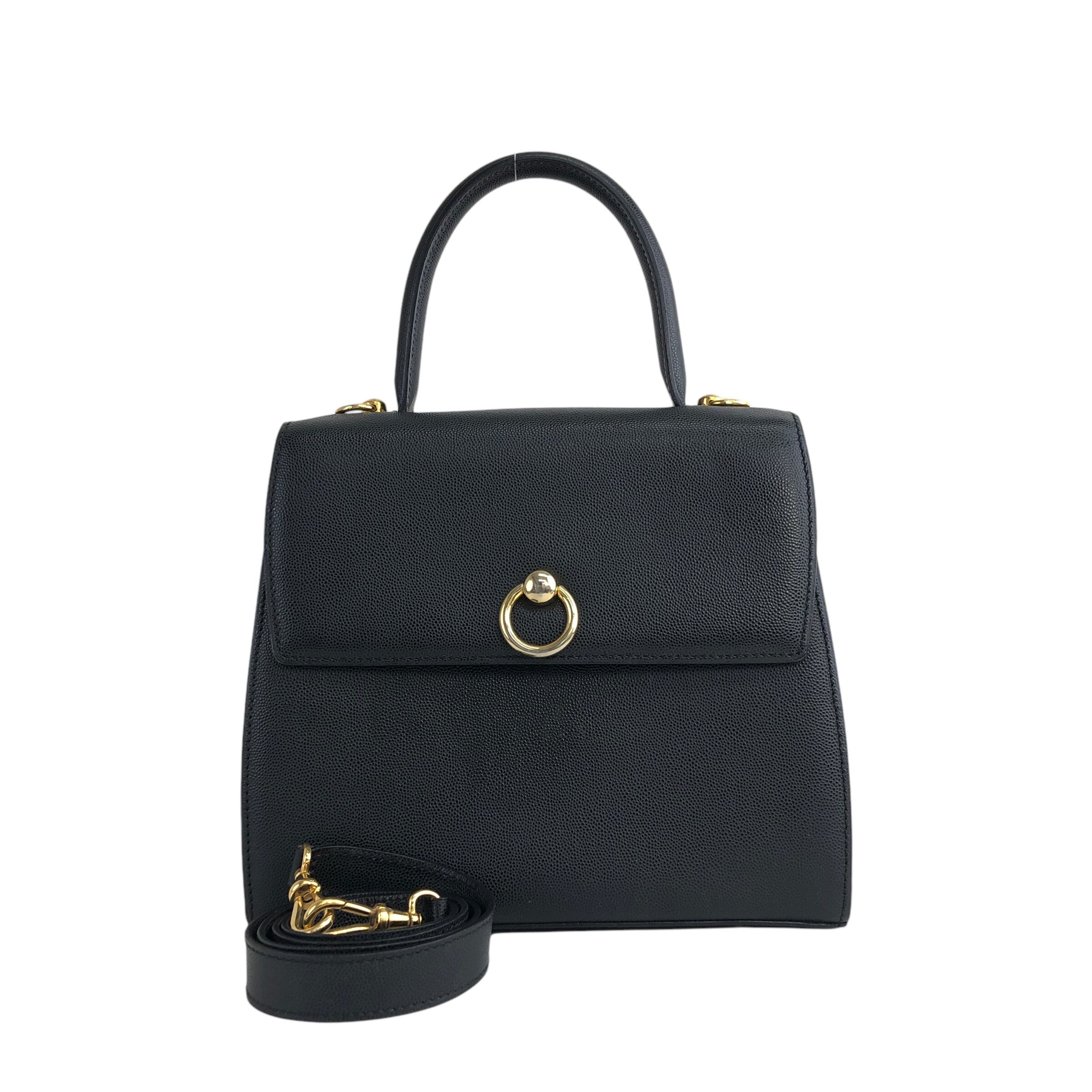 CELINE セリーヌ ショルダーバッグ ブラック ガンチーニ レザー