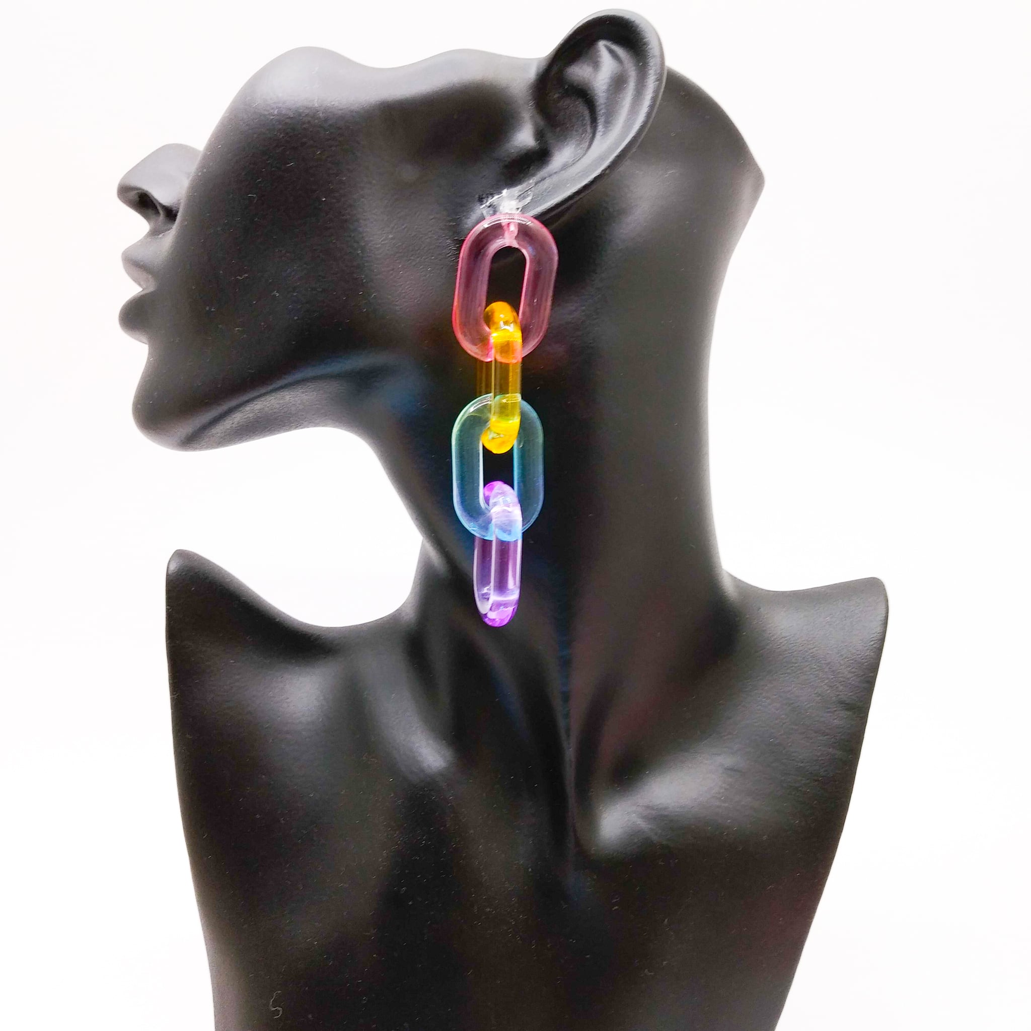 4連4色クリアカラフルピアス クリア 夏アクセサリー ピアス ゆれるピアス 女子会 大人女子 アクセサリー好き カラフル