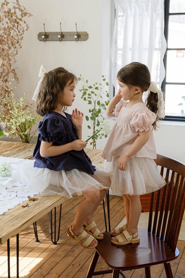 ラスト1 navy9【即納】<flo>  Mardi blouse