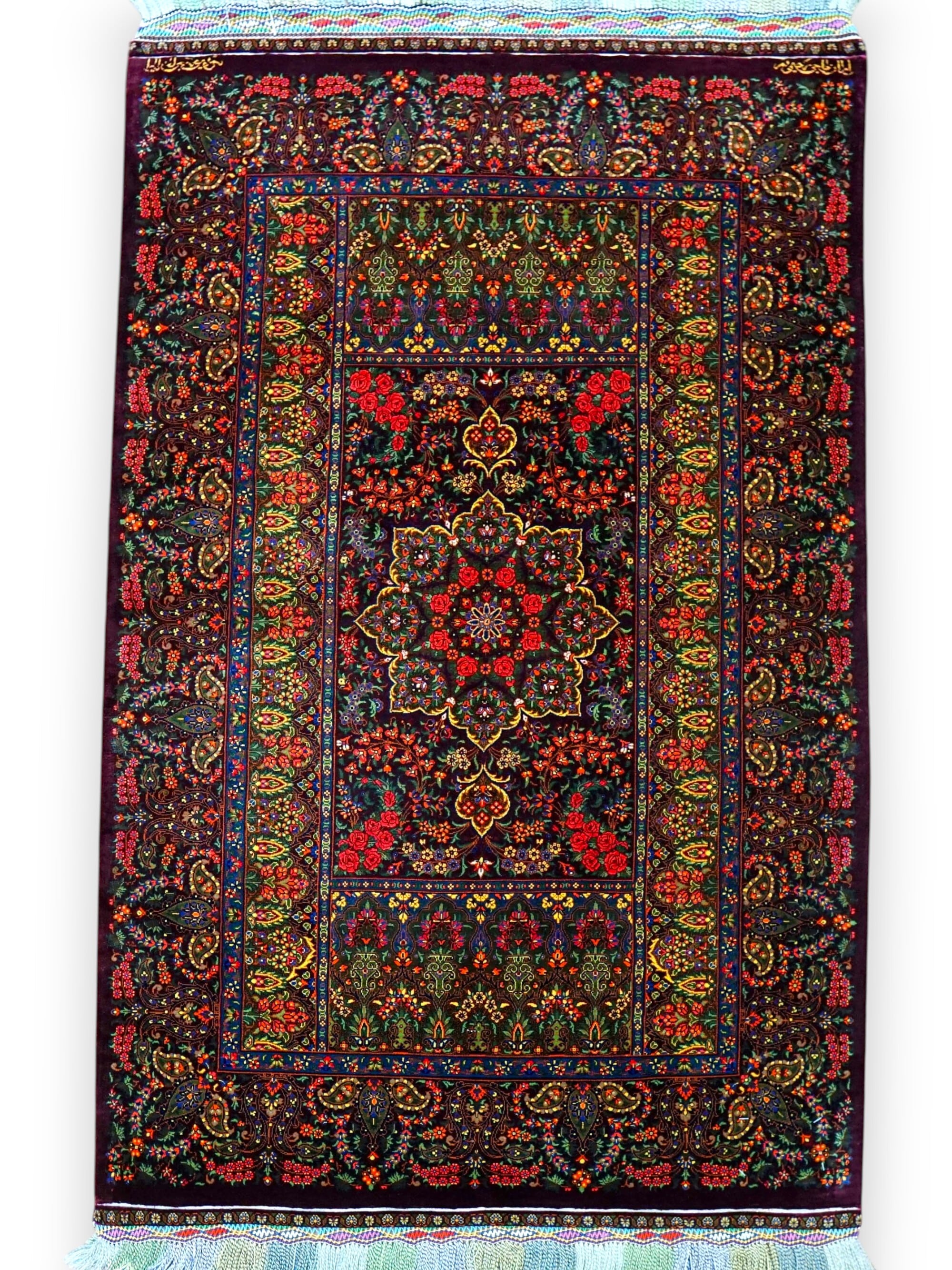 ペルシャ手織りカシュクリギャッベ 93×74cm｜風景画のような天然染料
