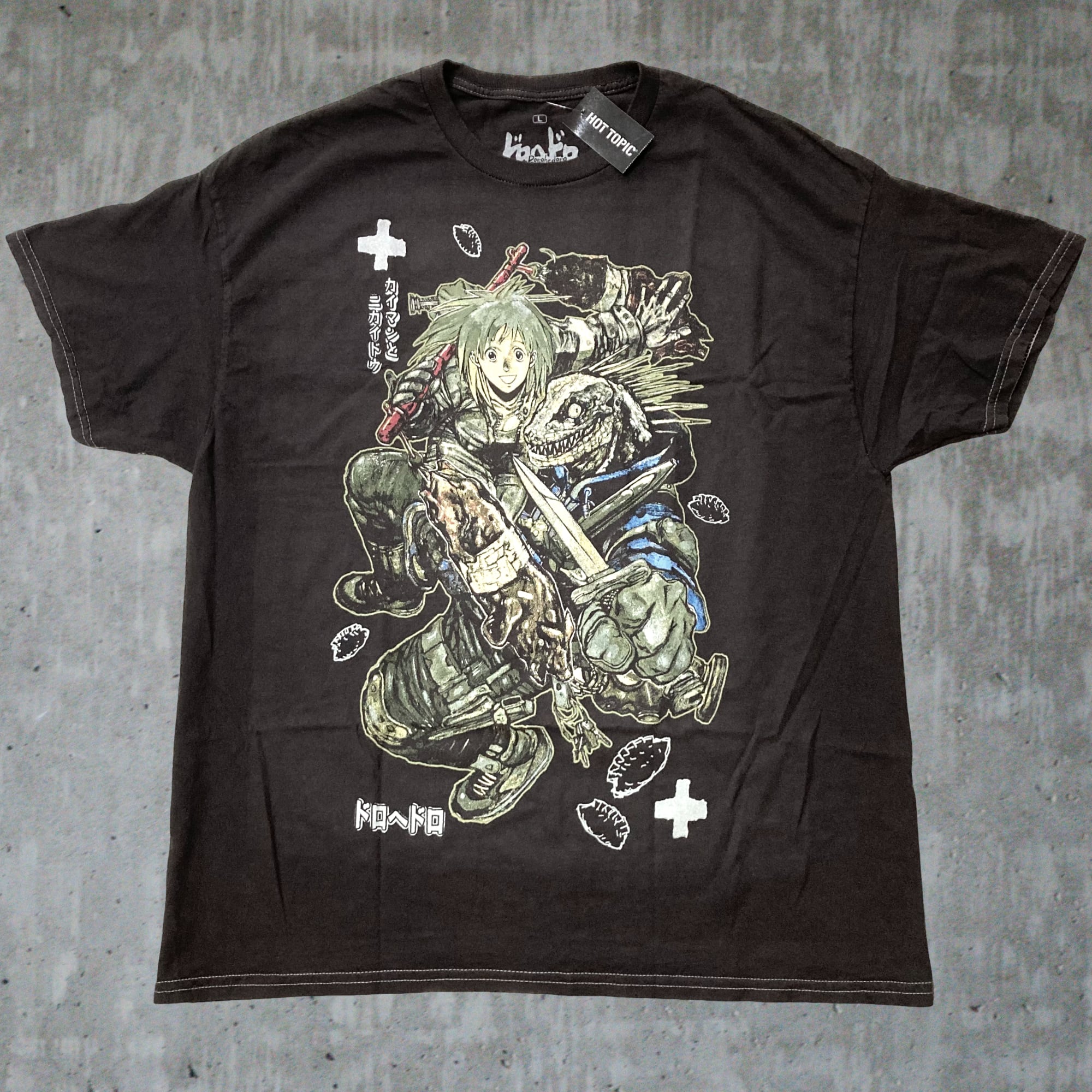 HUNTER×HUNTER 幻影旅団　ヴィンテージ加工ブラック Lサイズ 古着 HUNTER×HUNTER ヴィンテージ加工Tシャツ L 幻影旅団 * | GOLD
