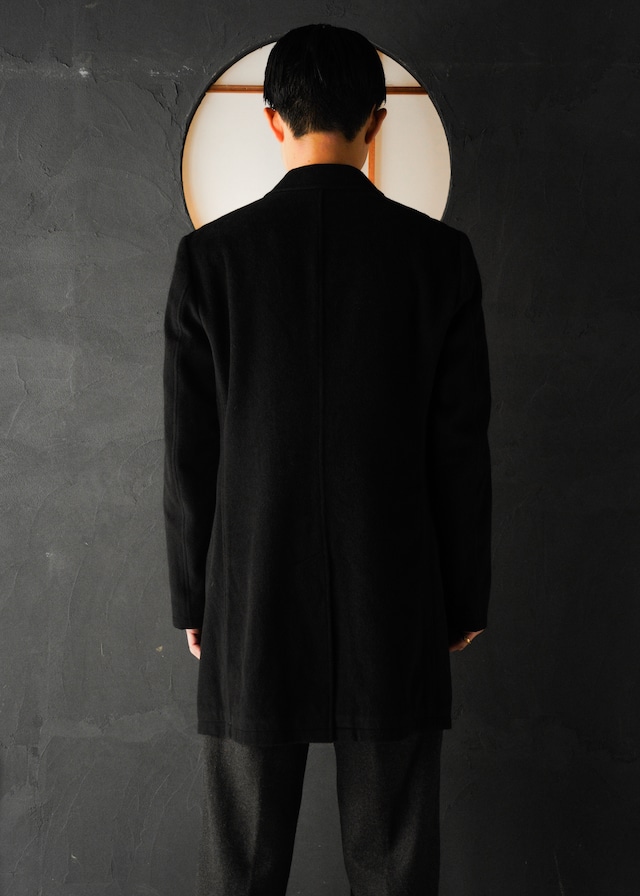 EMPORIO ARMANI 05AW angora blend fly front wool chester coat