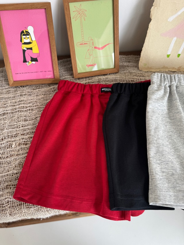 【KID】無地ハイウエストスポーツショートパンツ - 7