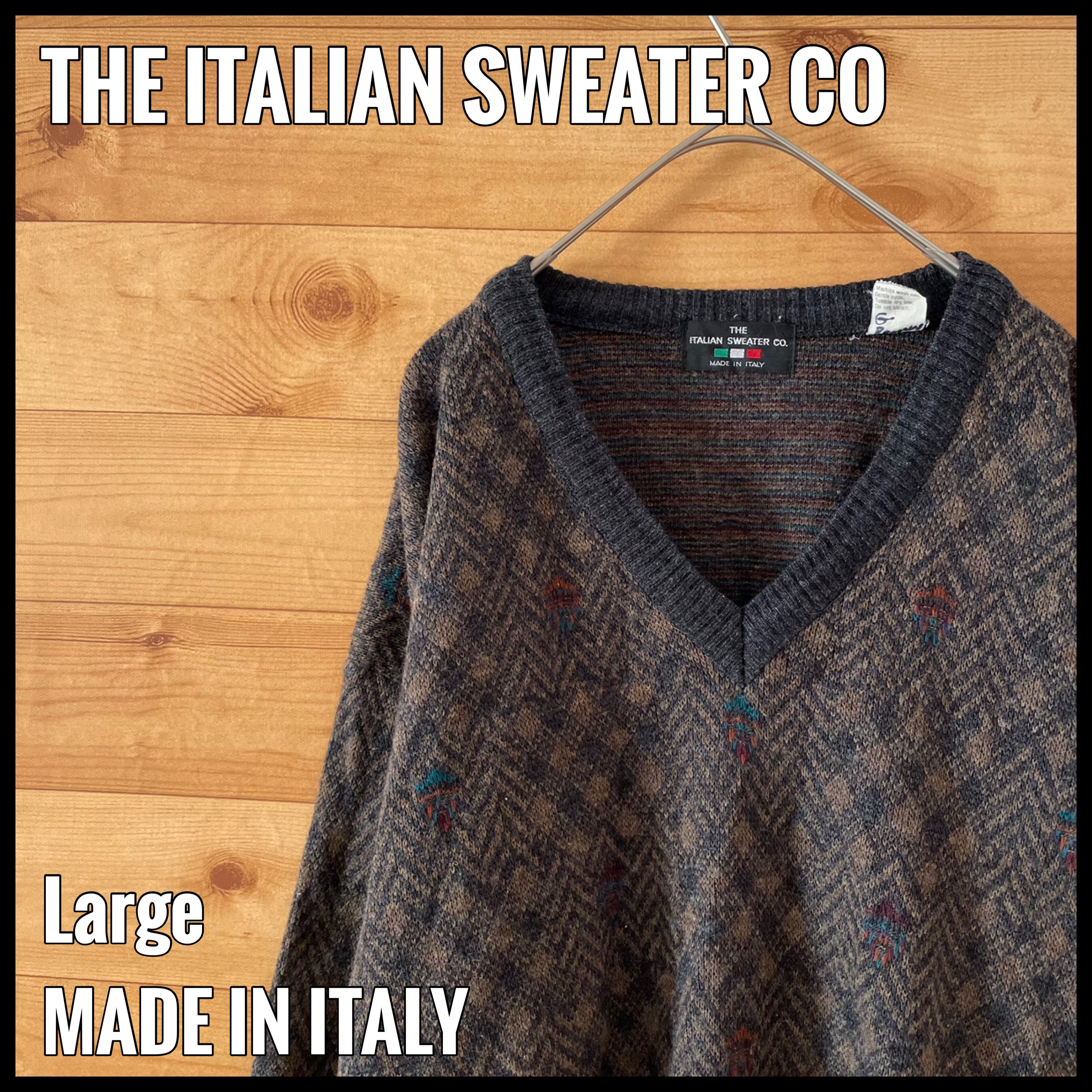 THE ITALIAN SWEATER COイタリア製 ウール アクリル Vネック 柄