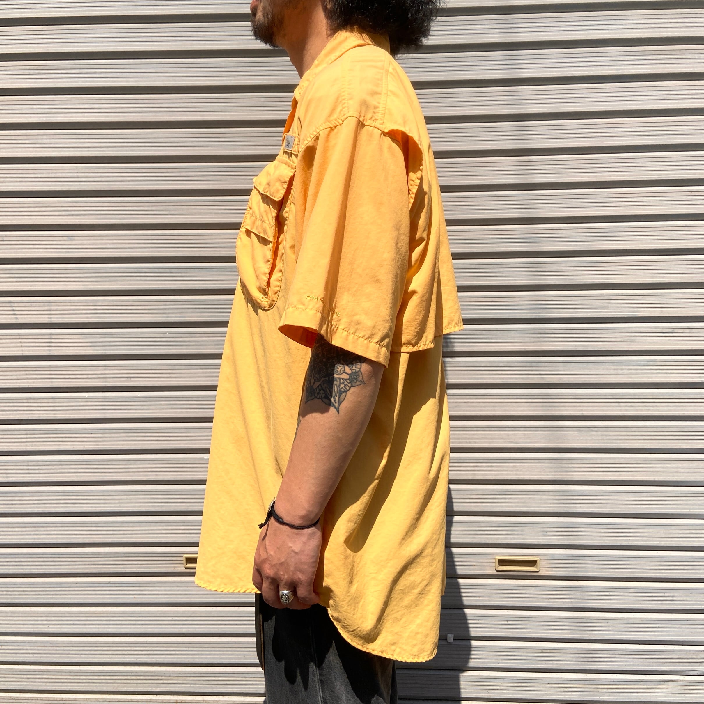 コロンビア PFG BDシャツ 半袖 無地 ネイビー S/P