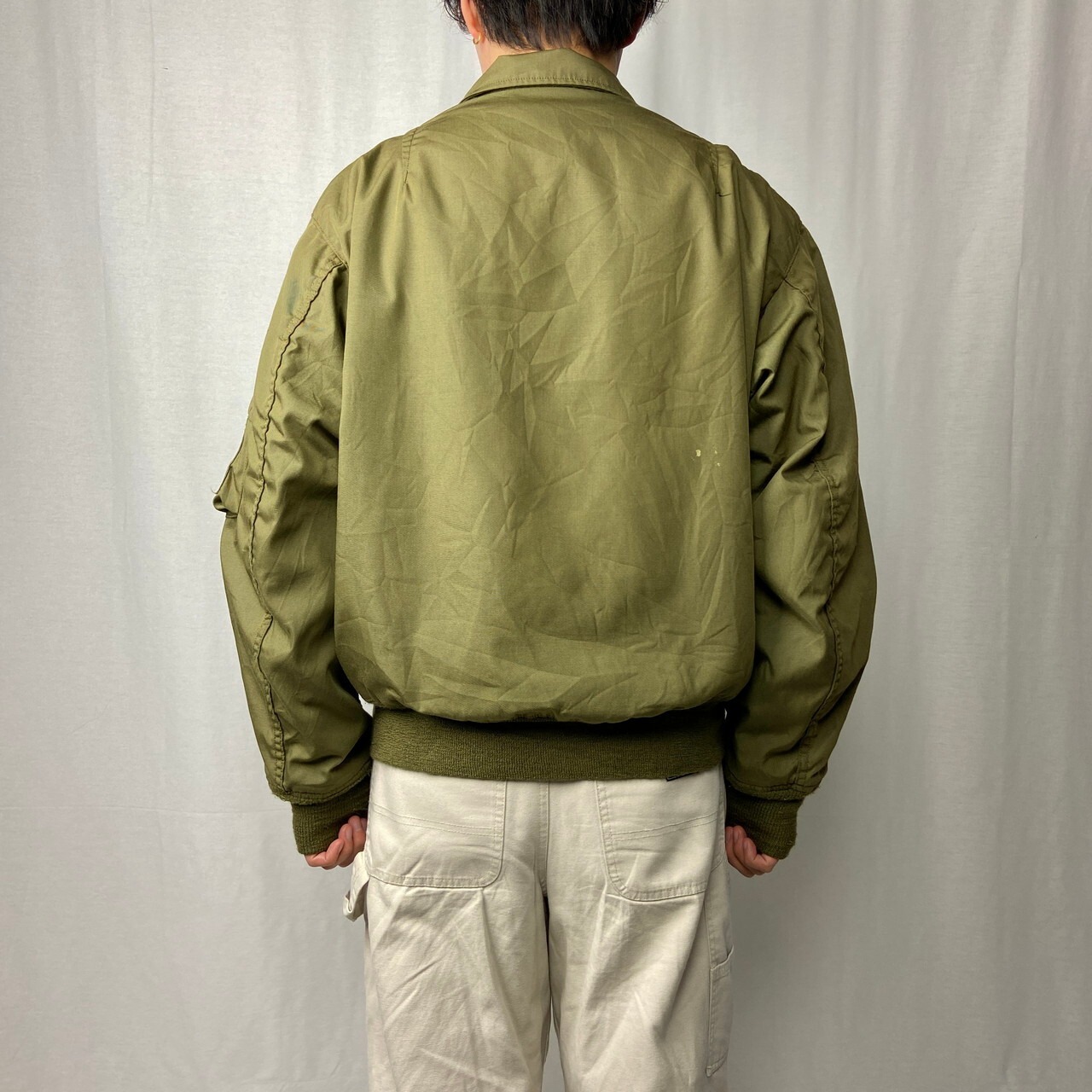 70年代 U.S.ARMY 米軍実品 ミリタリー ヘリクルージャケット メンズL