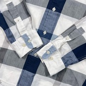 リネン混 BLACK LABEL CRESTBRIDGE ブラックレーベル ギガチェック 長袖シャツ M/メンズ 薄手