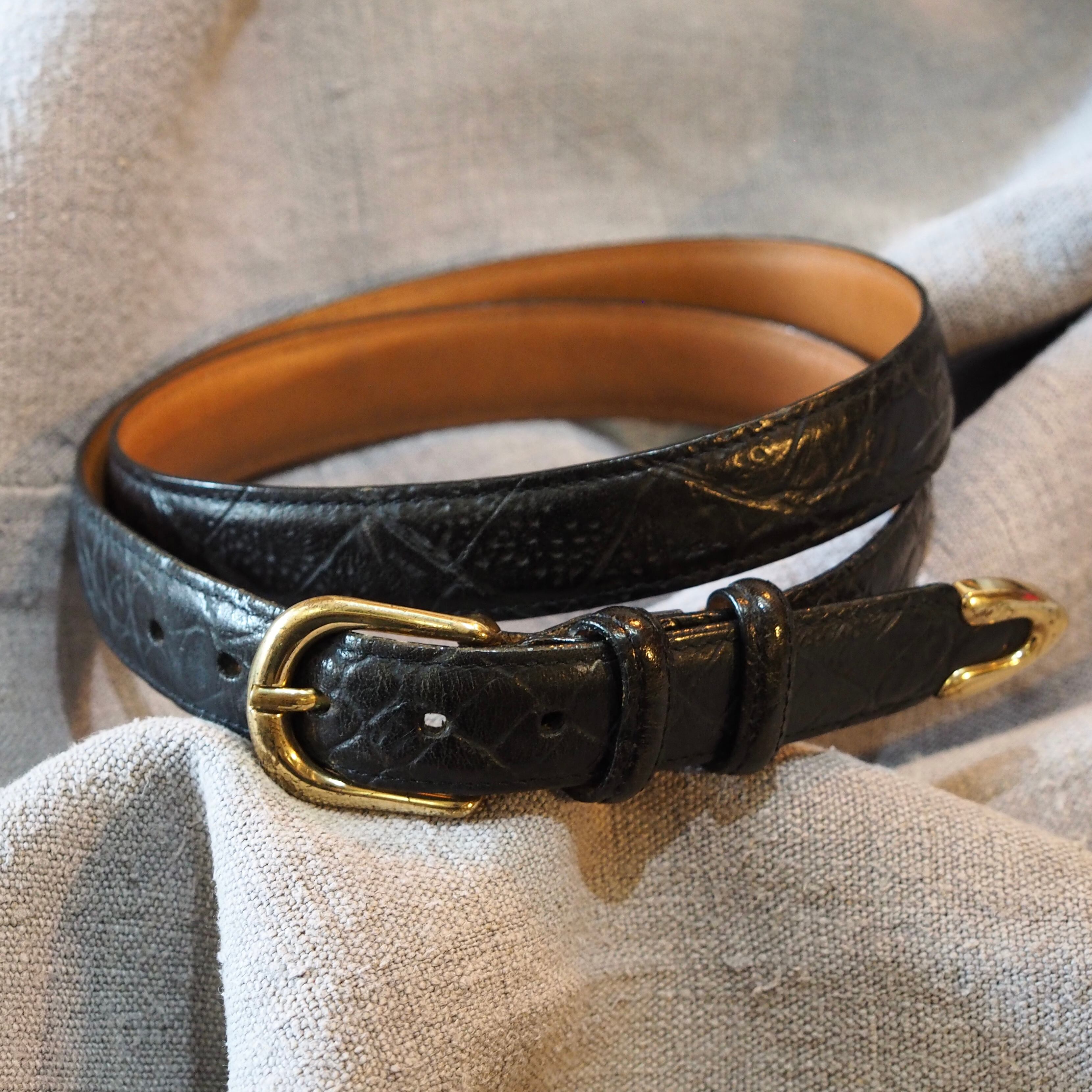 Paul Fredrick western belt black “crocodile” w36 ウエスタンベルト クロコダイル ブラック