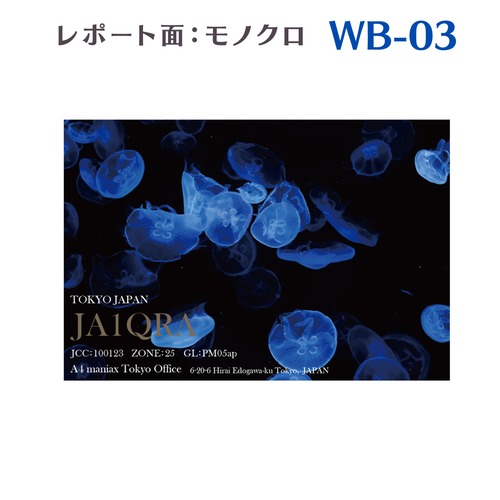 QSLカード　デザイナーズカード　WB03　レポート面あり　100枚～