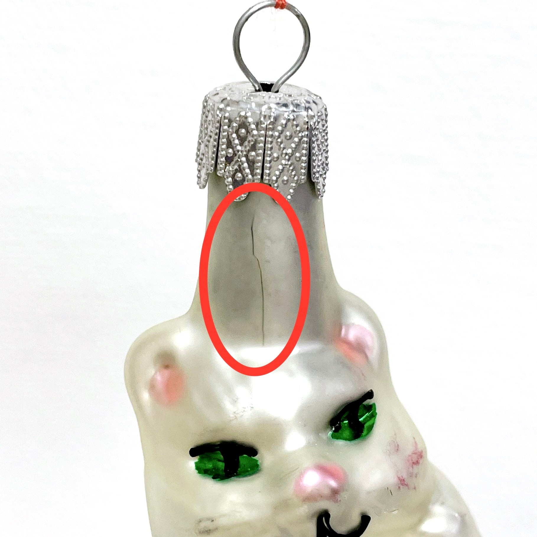 ビンテージ チェコ ねこ ガラスオーナメント 10.5cm | 世界の雑貨 corie