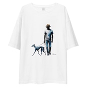 watercolor silhouette No4 ユニセックス ビッグシルエット Tシャツ A0103