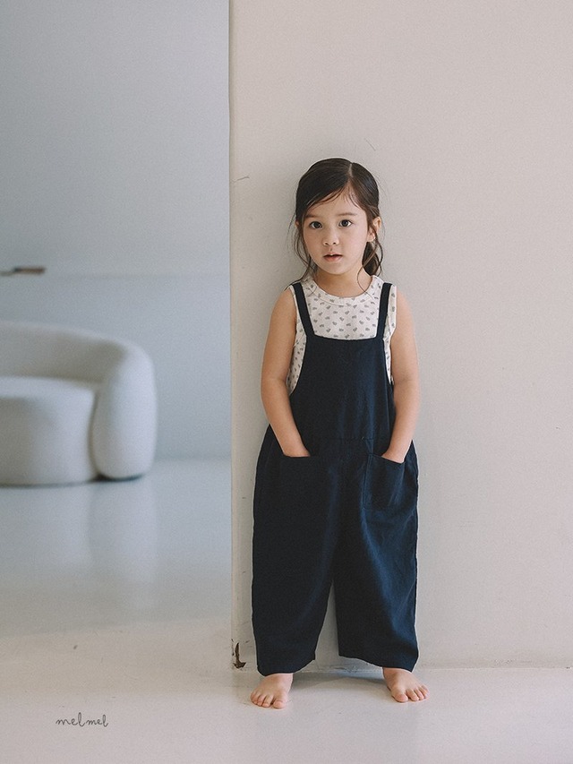 【取寄】melmel｜linen overalls｜リネンオーバーオール｜XXS-XL｜kids｜26 summer