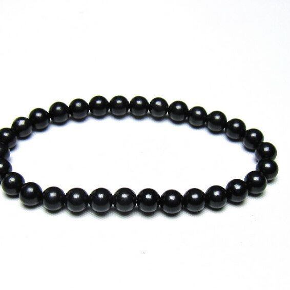 シュンガイト ブレスレット 6mm 一点物 メール便可 111-49666