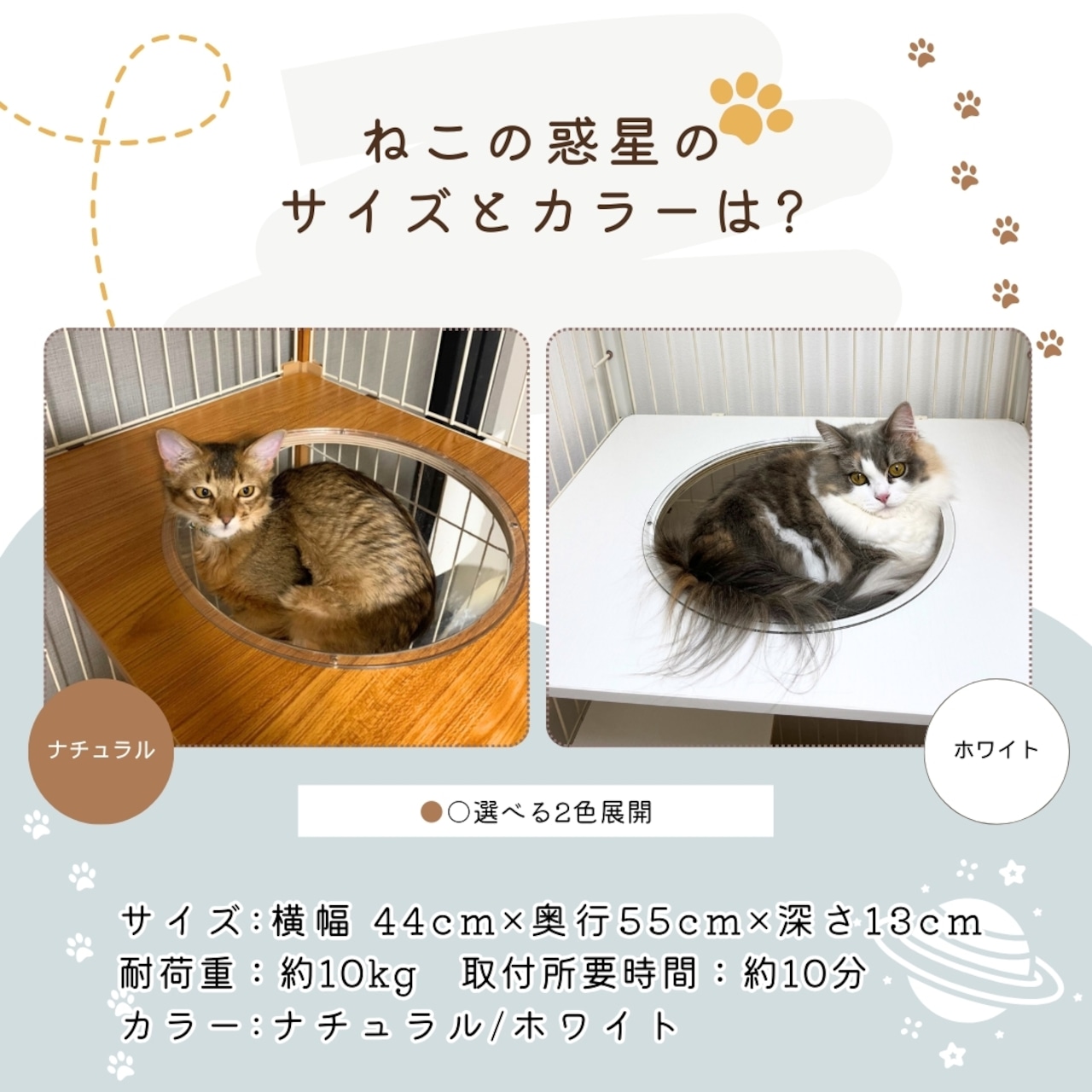 【ienekoケージオプション(ねこの惑星)】ボウルとステップ台が一体型で安定感が抜群です!