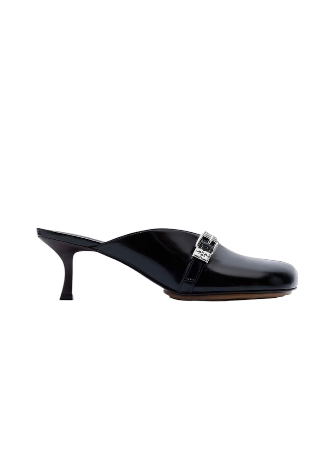 25AW】GANNI ガニー / Sue Heeled Mules in Black Oleatex / ミュール