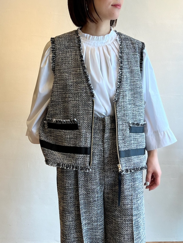 【NEW】Dignite collier / ツイードショートジレ