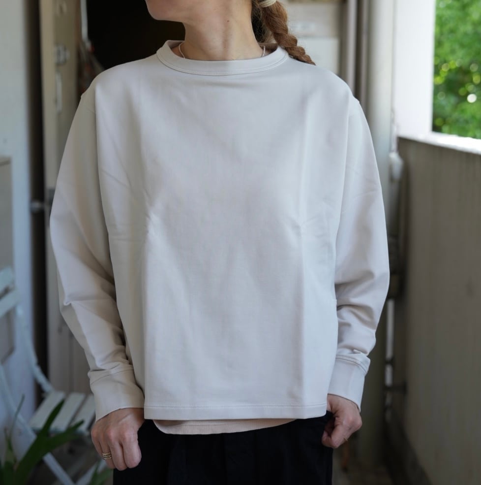 handvaerk(ハンドバーク)FLEX BOTTLE NECK DOLMAN SLEEVE PULLOVER EGGNOG