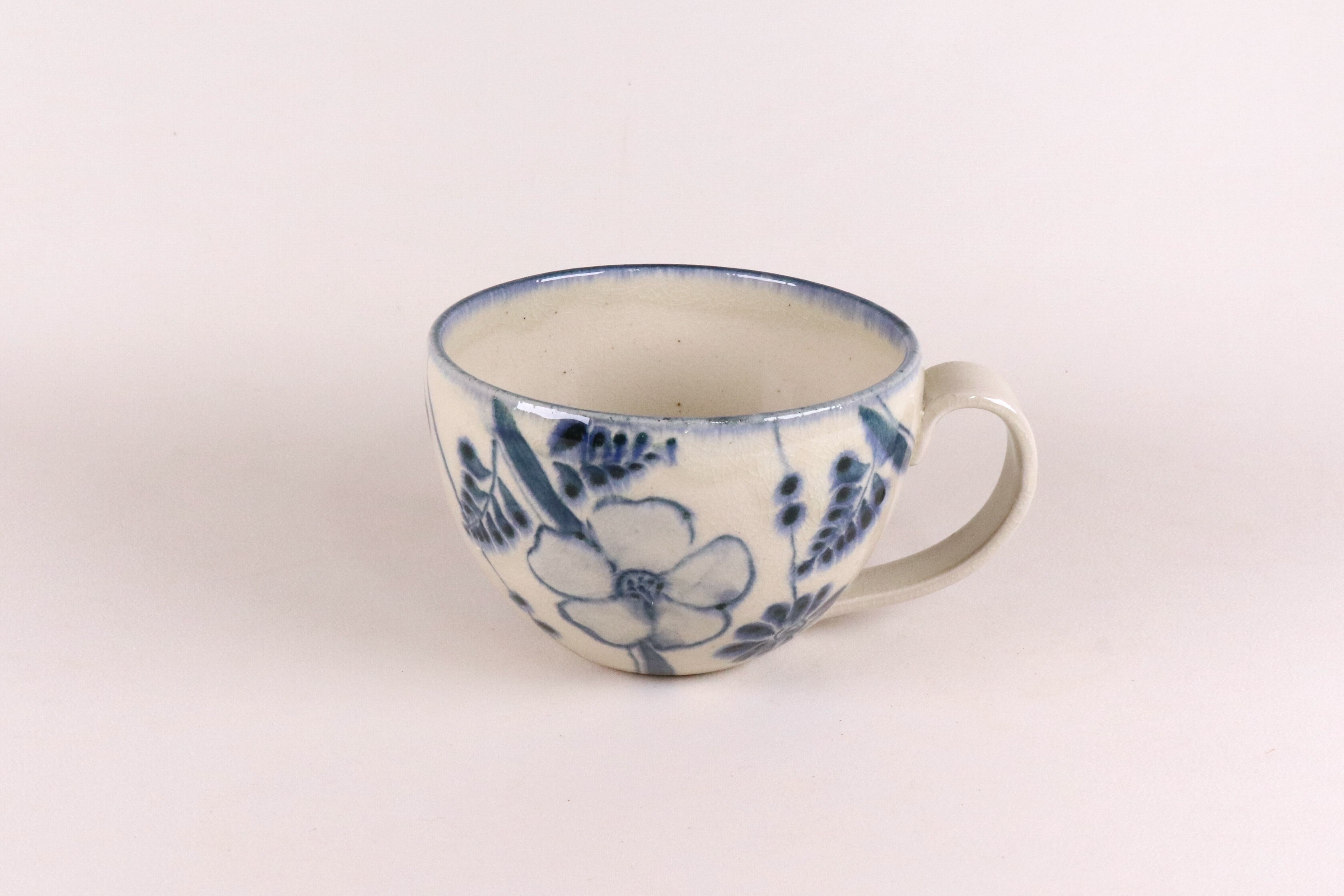 安南 カフェオレカップ 花椿 | 宗山窯
