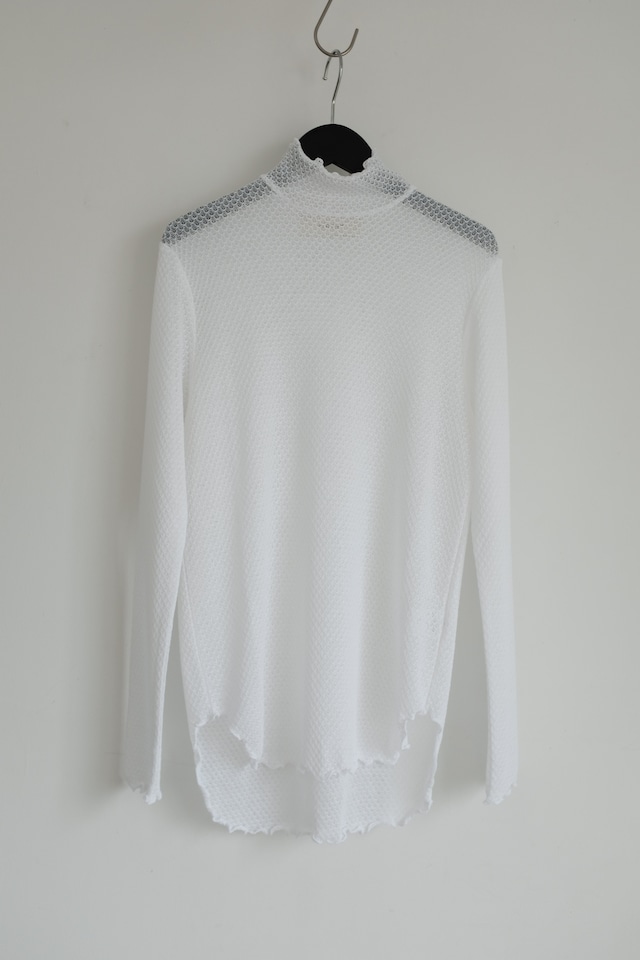 [WRYHT]LACE PATTERN TURTLE NECK WHITE