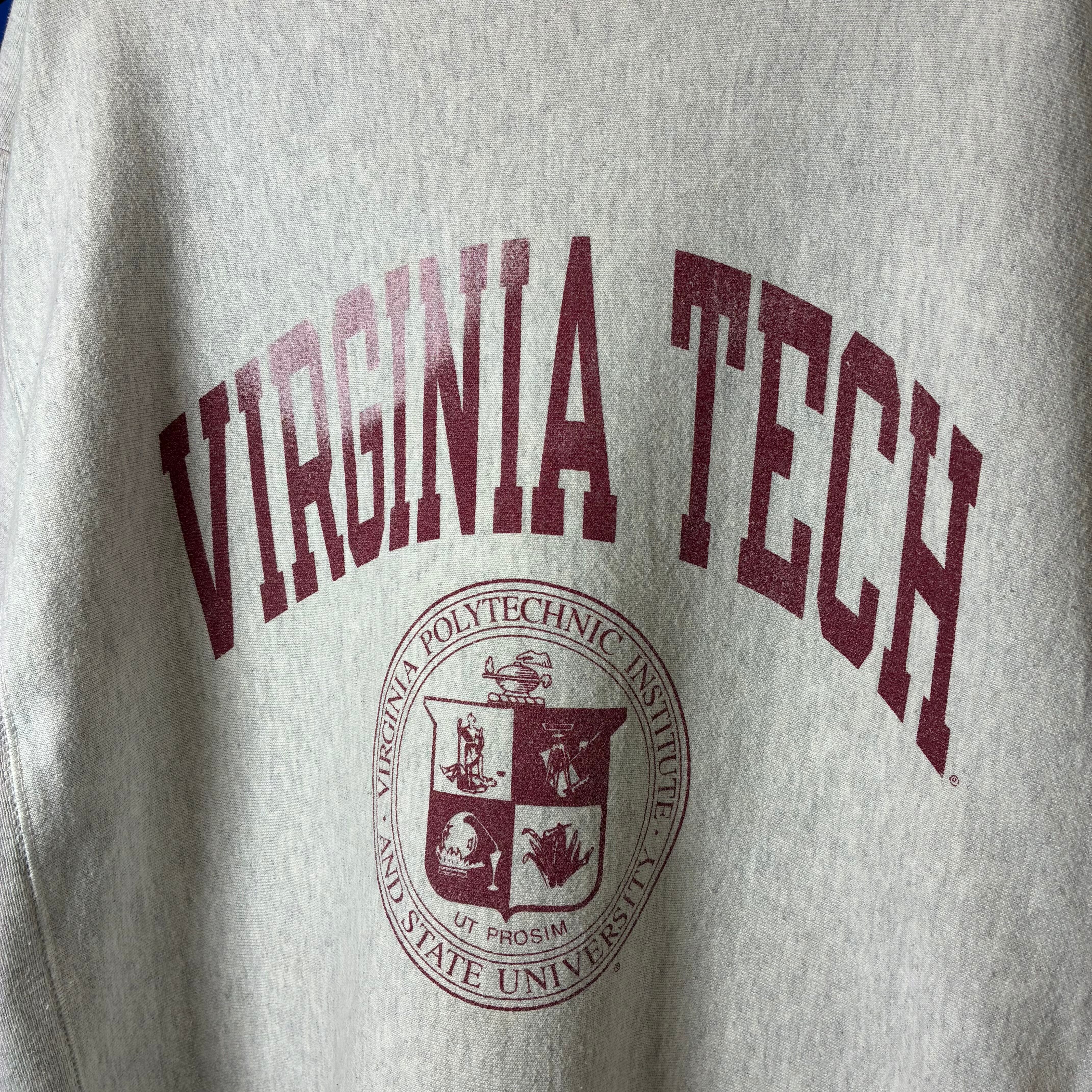 Champion REVERSE WEAVE スウェット VIRGINIA TECH グレー M | 古着屋