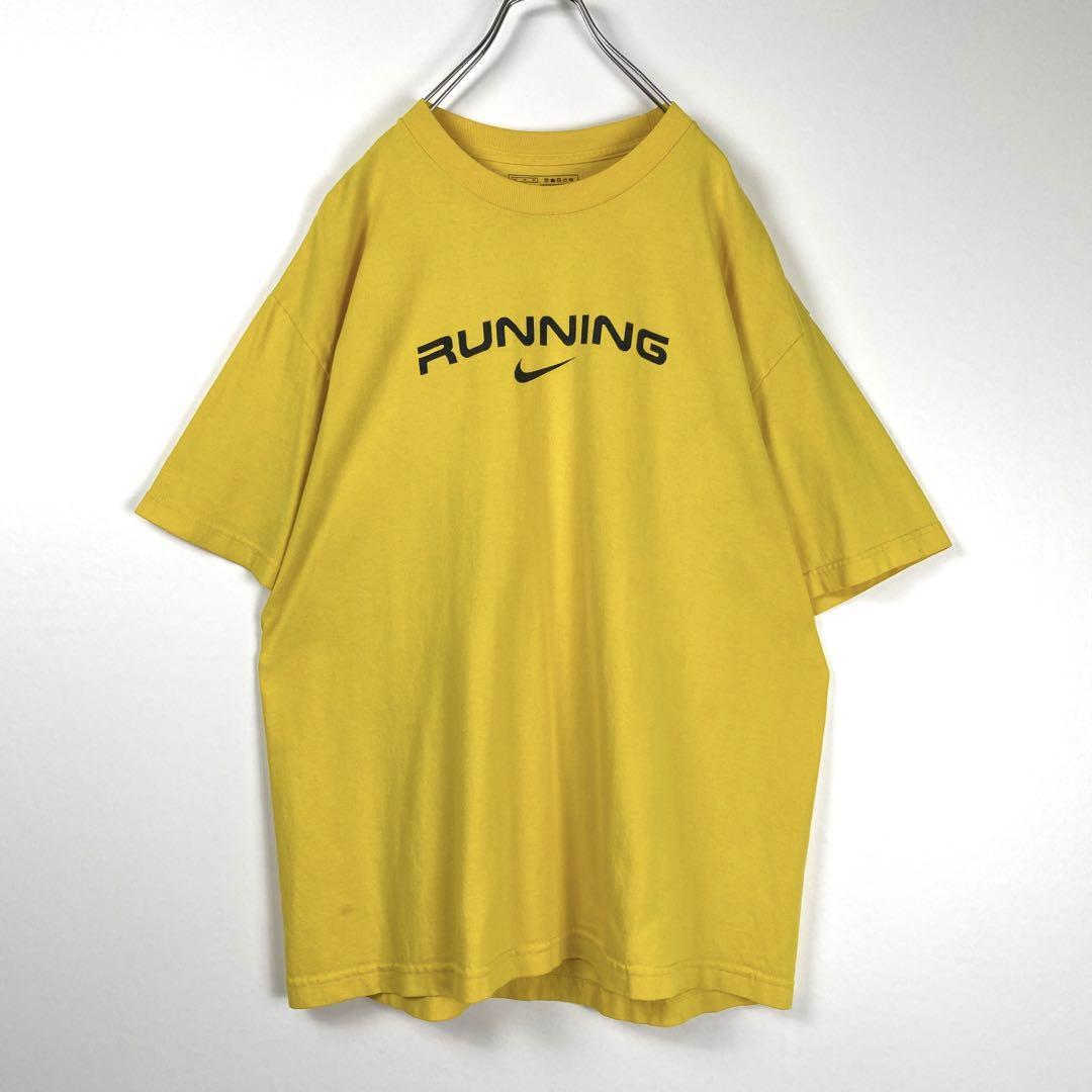 XL ナイキ NIKE センターロゴ Tシャツ スウッシュ RUNNING 黄色 XL