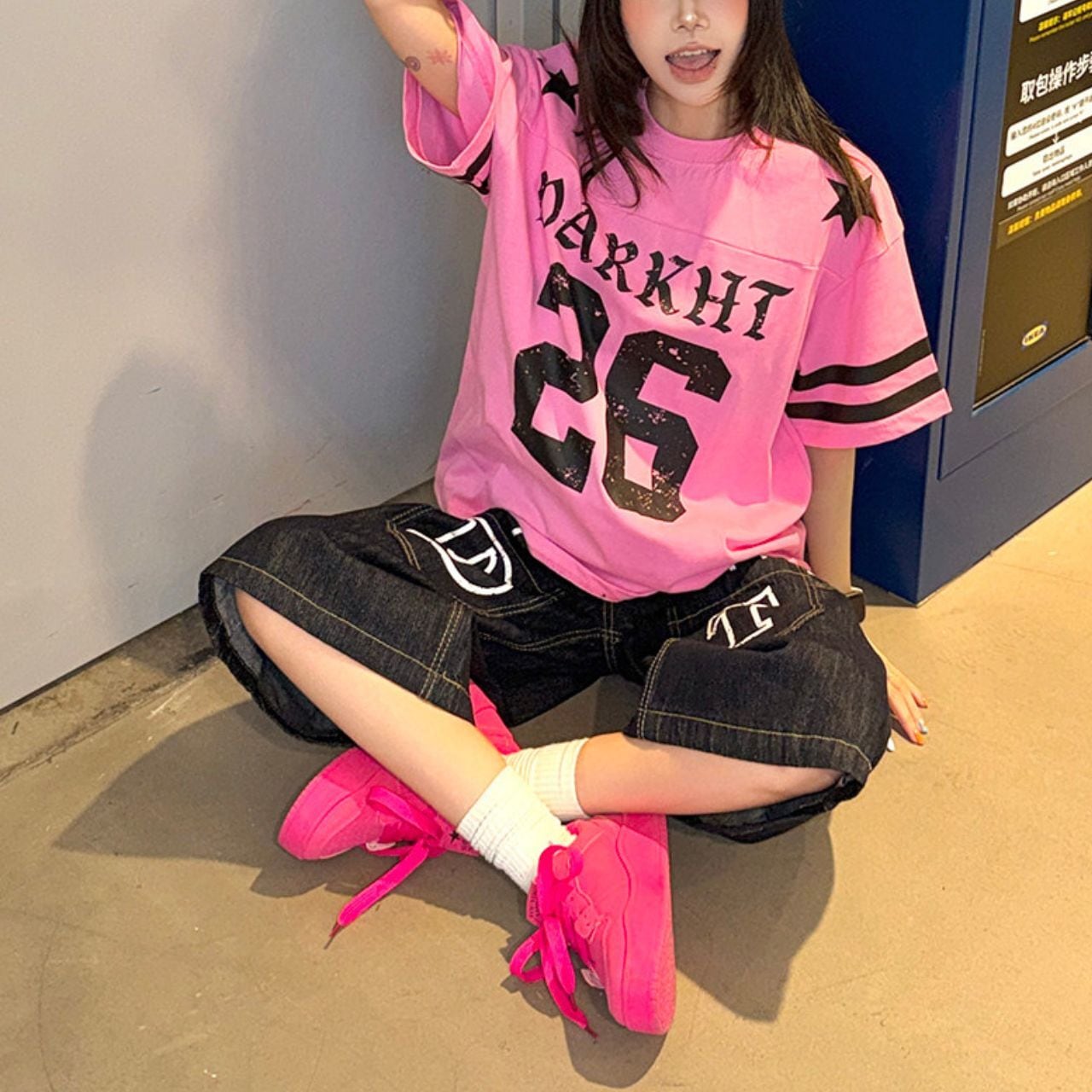 ナンバリングカレッジグラフィックラインTシャツ 2col R02425