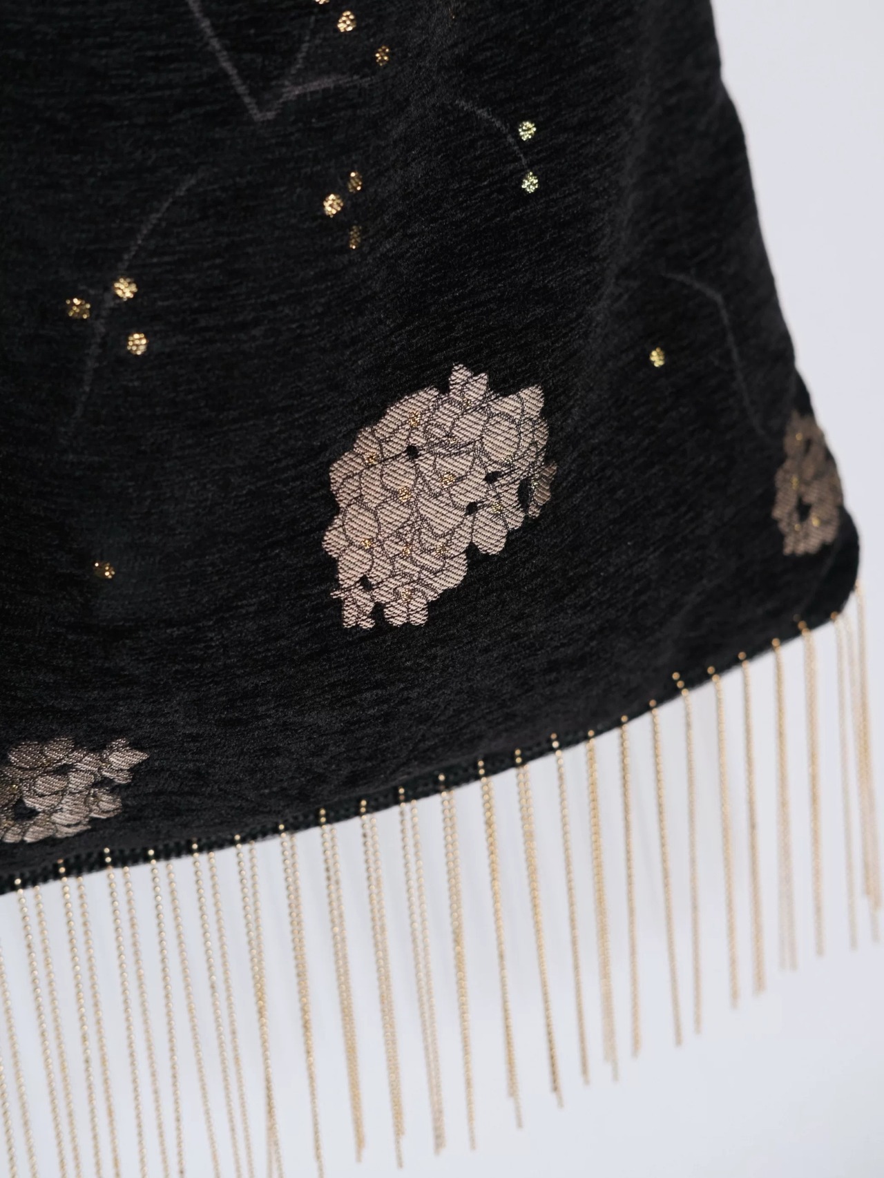 Fleuri Jacquard Fringe Bag F0814