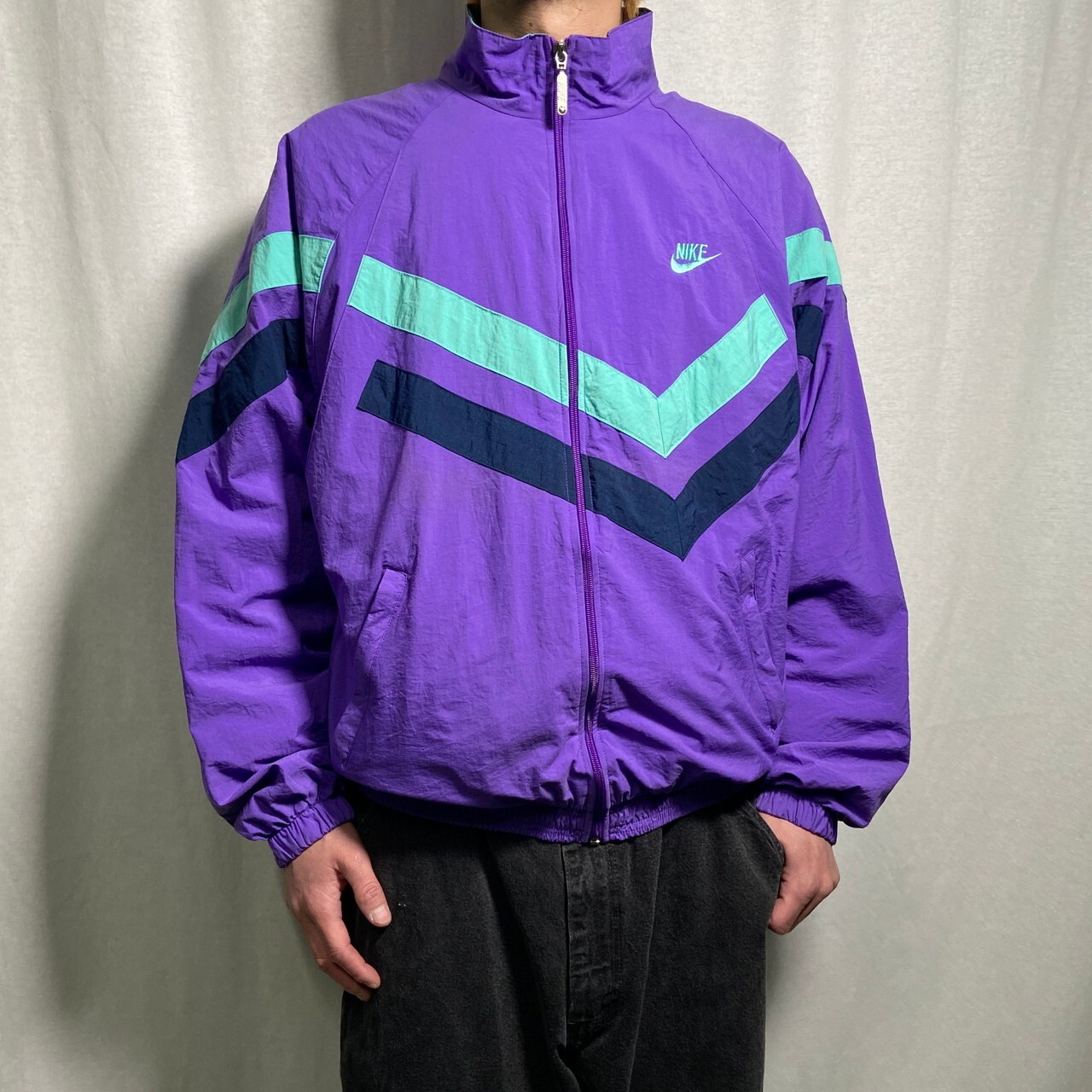 90年代 NIKE ナイキ 銀タグ ナイロンジャケット トラックジャケット 