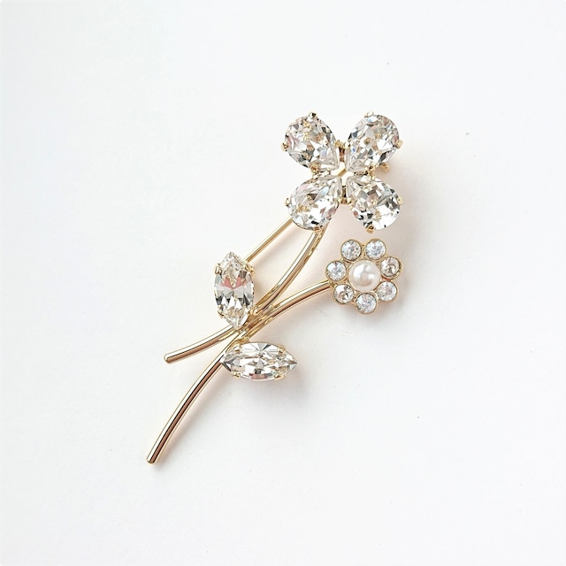 bijou clover brooch B004