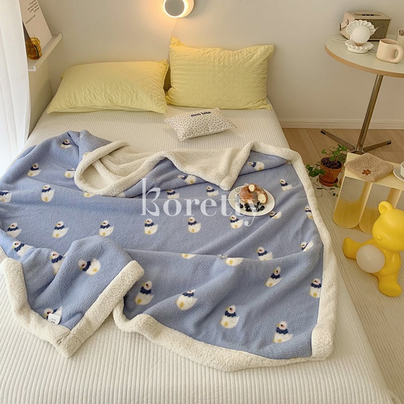 Blanket クマorアヒル柄もこもこブランケット 全3種類 Koretty21