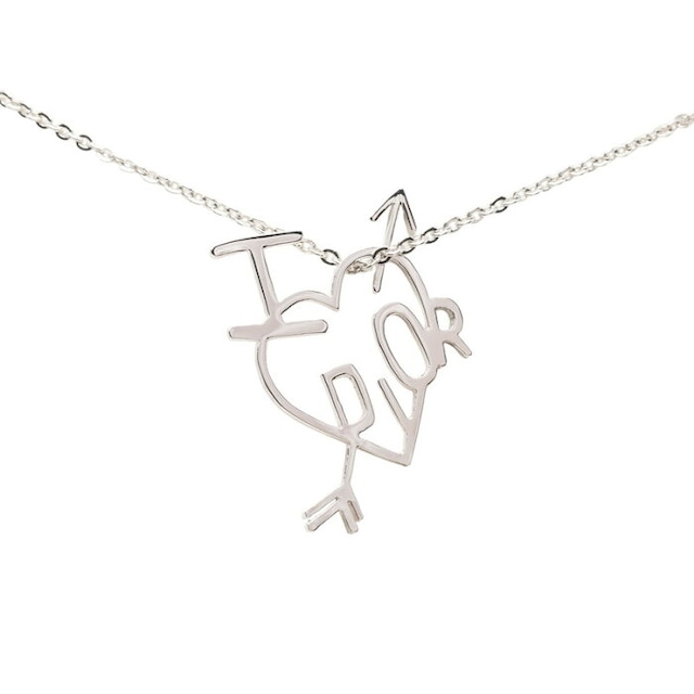 ディオール I LOVE DIOR ハートアロー チェーン ペンダント ネックレス シルバー メタル レディース Dior 【中古】