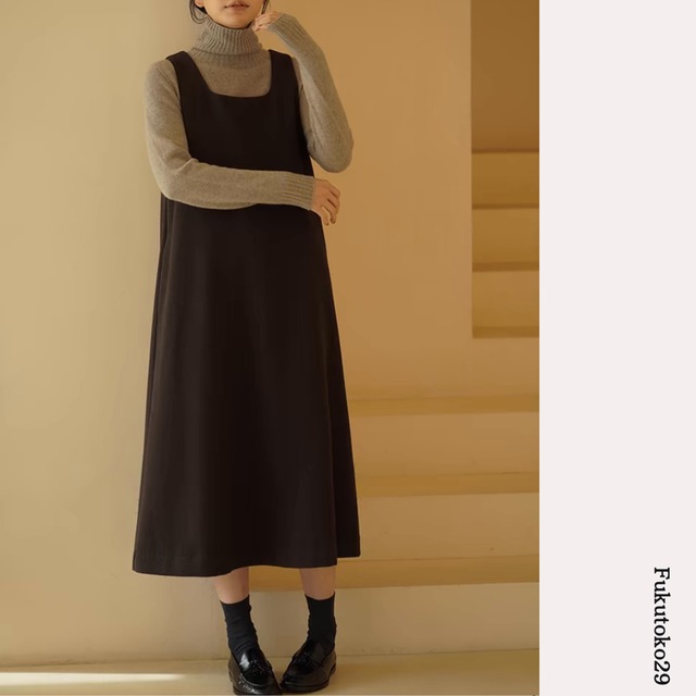 カジュアルツイードワンピース F3321