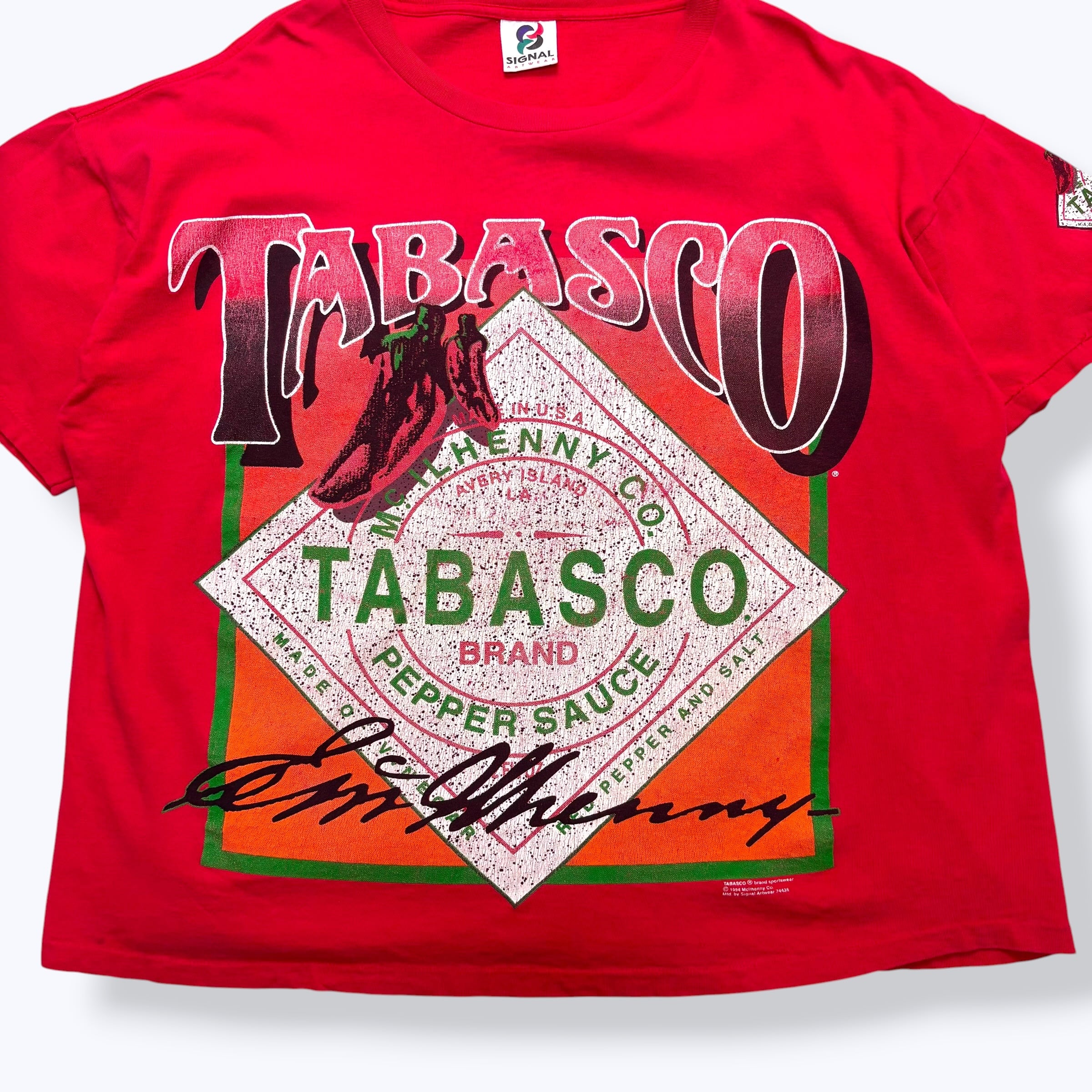 90s TABASCO BRAND Print T-Shirts 90年代 タバスコ 企業系 企業物