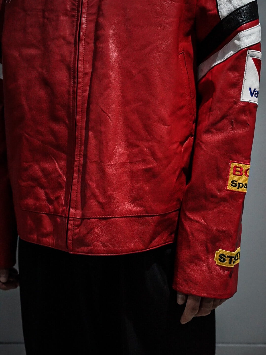 ゲリラ値下げ‼️WILSONS NASCAR  レザージャケット add (C) vintage】“WILSON LEATHER × NASCAR” Embroidery Logo Design