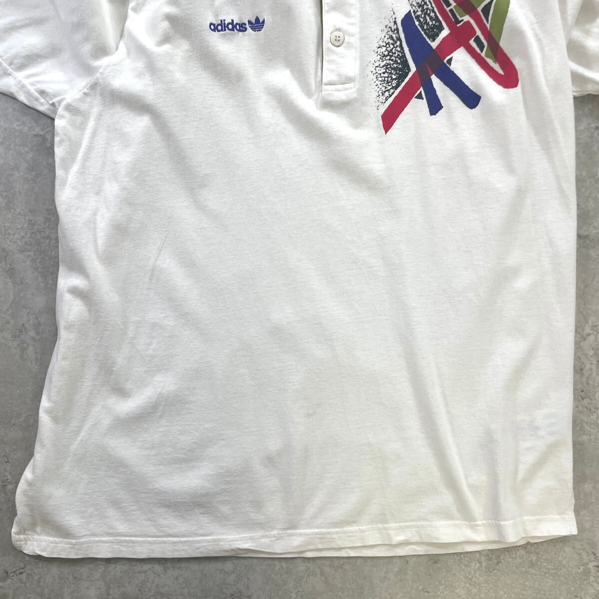 90年代 adidas アディダス テニス ポロシャツ メンズM~L相当 古着 90s