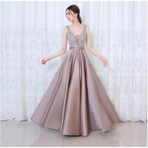 ★送料無料★17号（3XL)☆つるつる光沢サテンロングドレス(OPN4125)