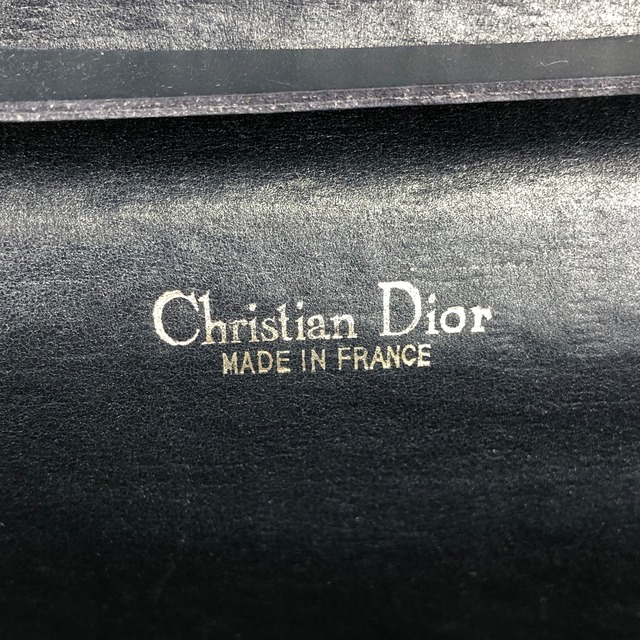 Christian Dior クリスチャン ディオール トロッター ショルダーバッグ ネイビー CD ジャガード チェーン vintage ヴィンテージ オールド bmy3ab