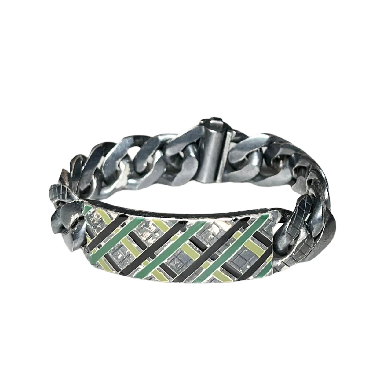 BOTTEGA VENETA heavy gauge silver bracelet with enamel