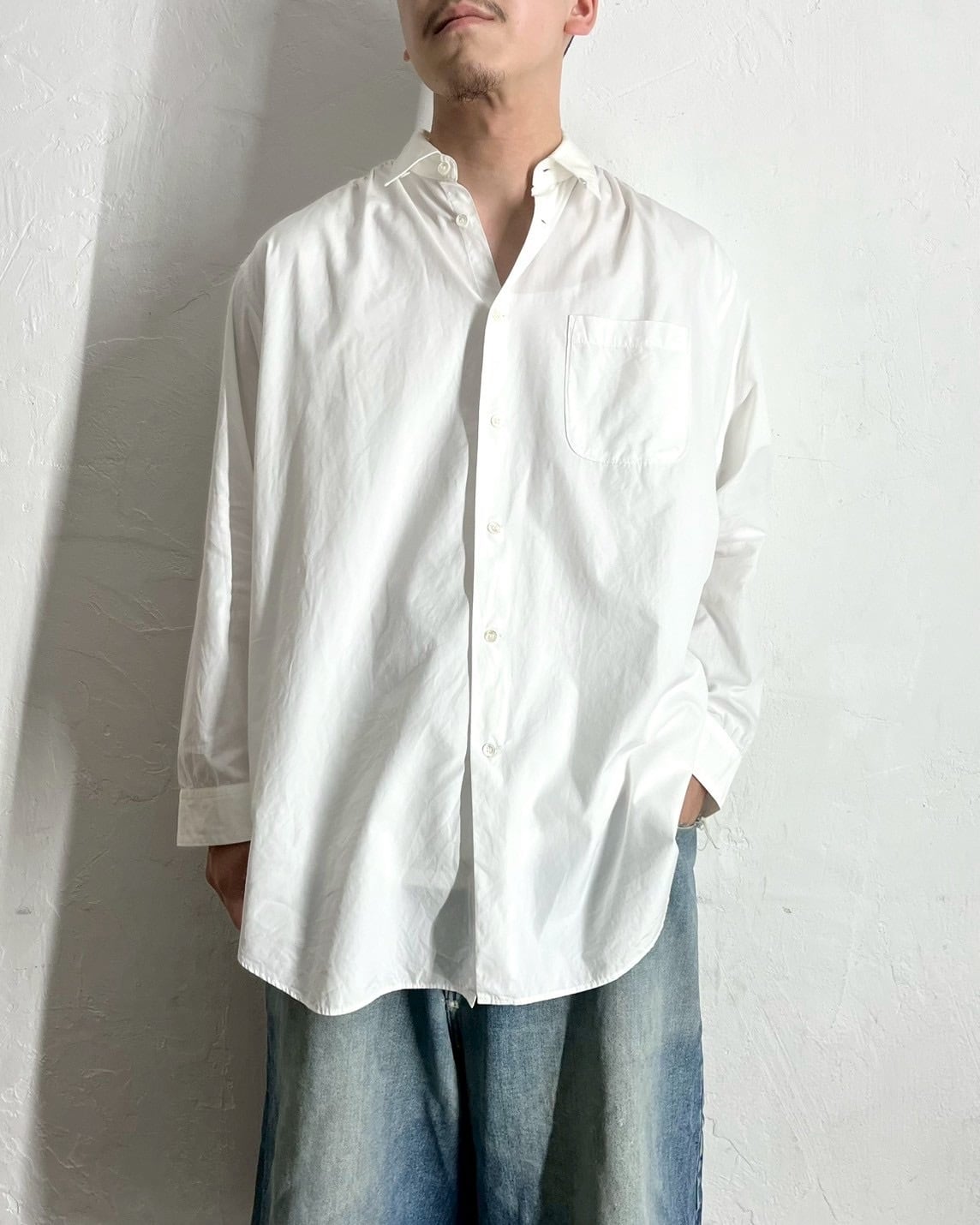 Y's for men Loop Collar Cotton Dress Shirt