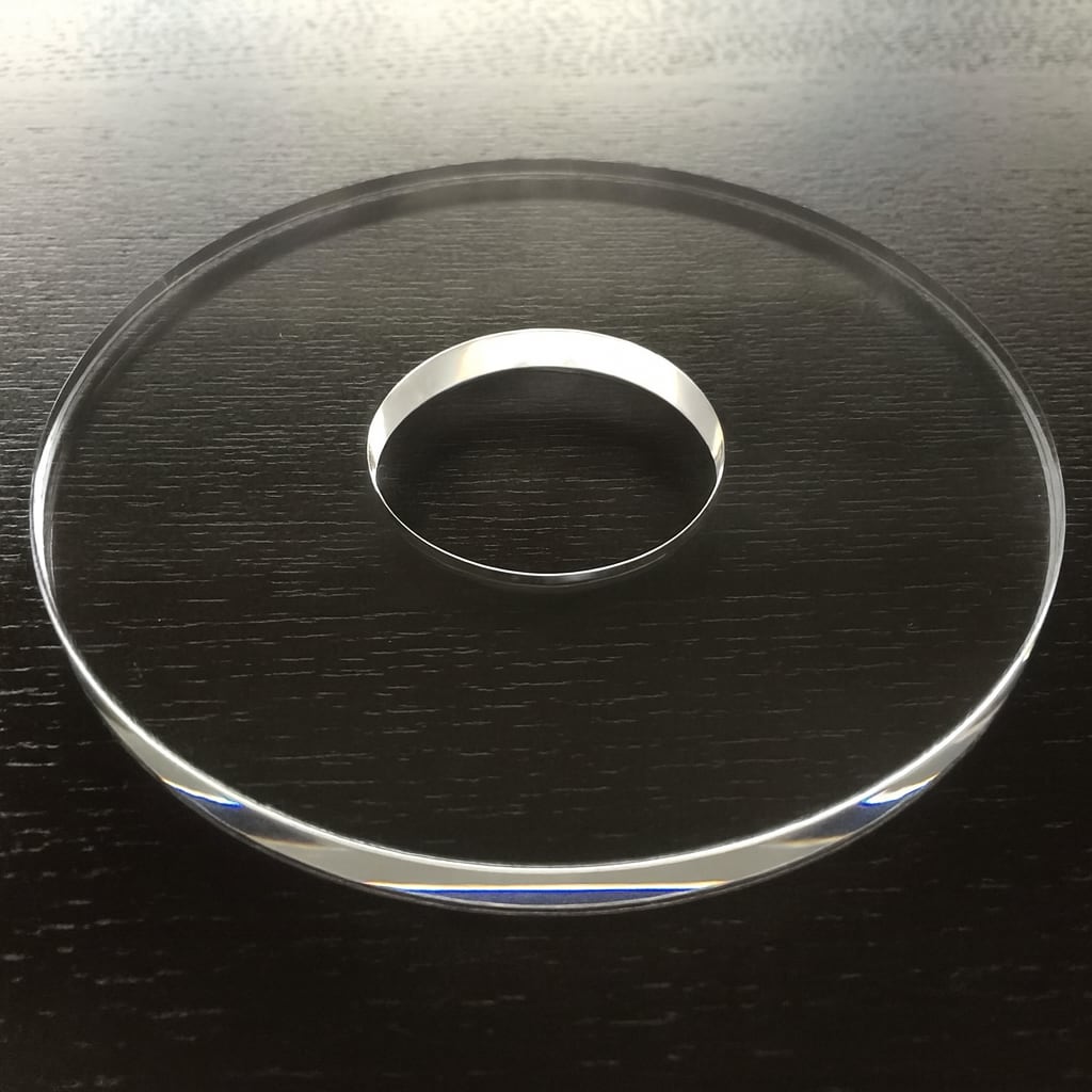 透明円形アクリル板5mm厚直径450mm5穴加工あり