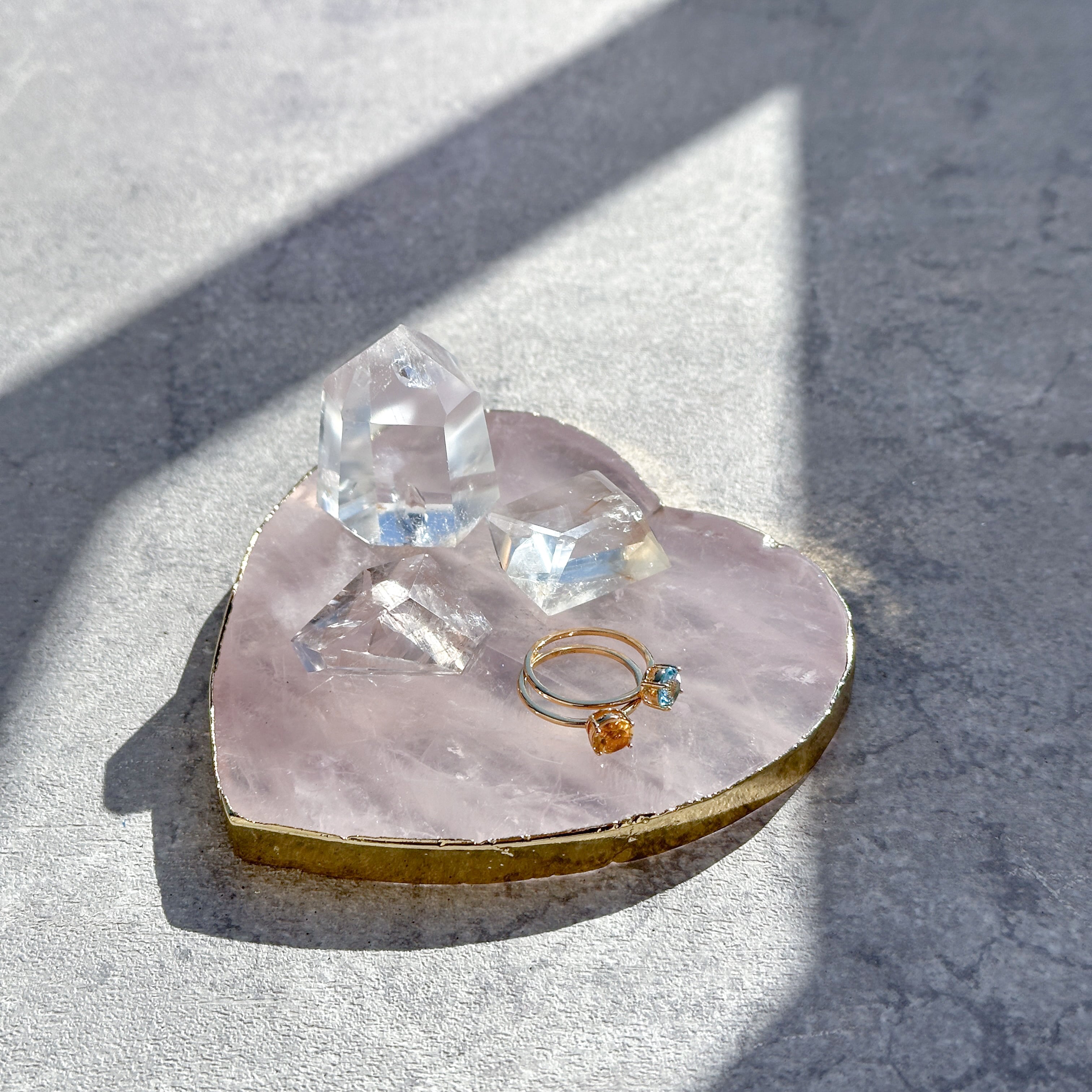 ローズクォーツコースター ハート◇Rose Quartz Coaster ◇天然石