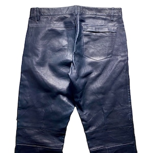 BOTTEGA VENETA navy color biker leather pants